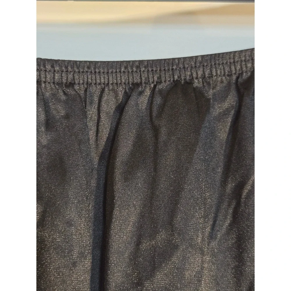 Vintage Vanity Fair Black Nylon Tricot Half Slip Lace Trim Side Slit Medium 20in